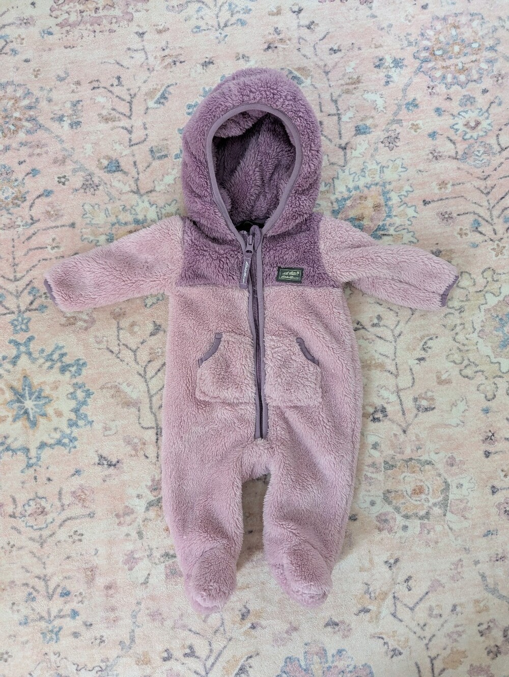 Edie Bauer Cozy Lavender Fleece Baby One-Piece with Hood